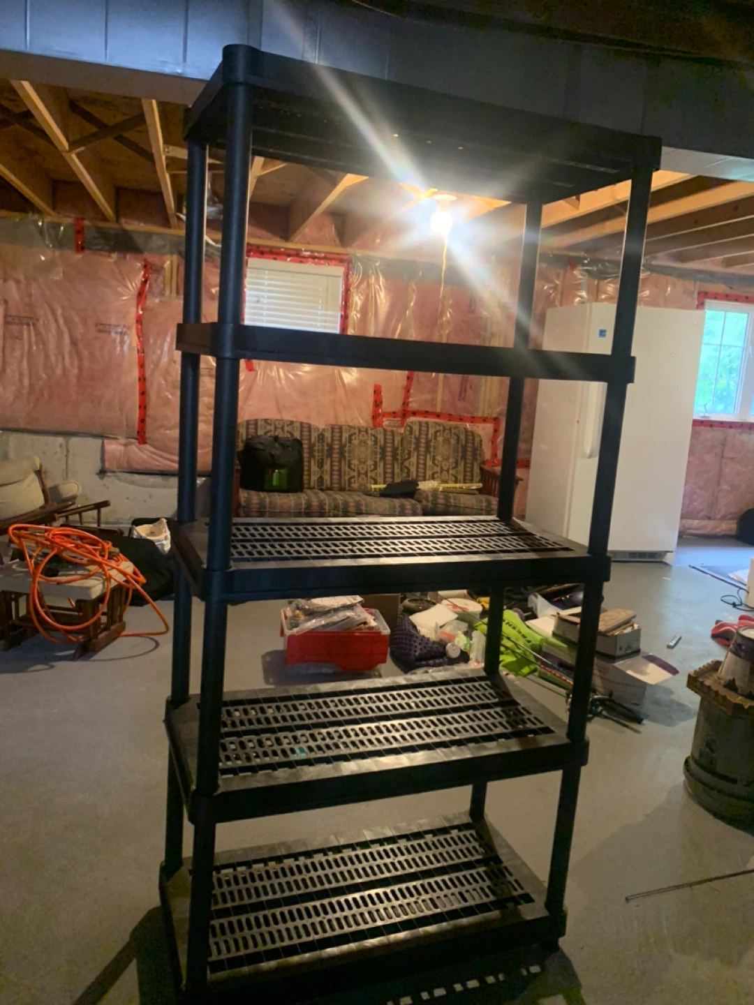 Black 5-Tier Plastic Shelving Unit