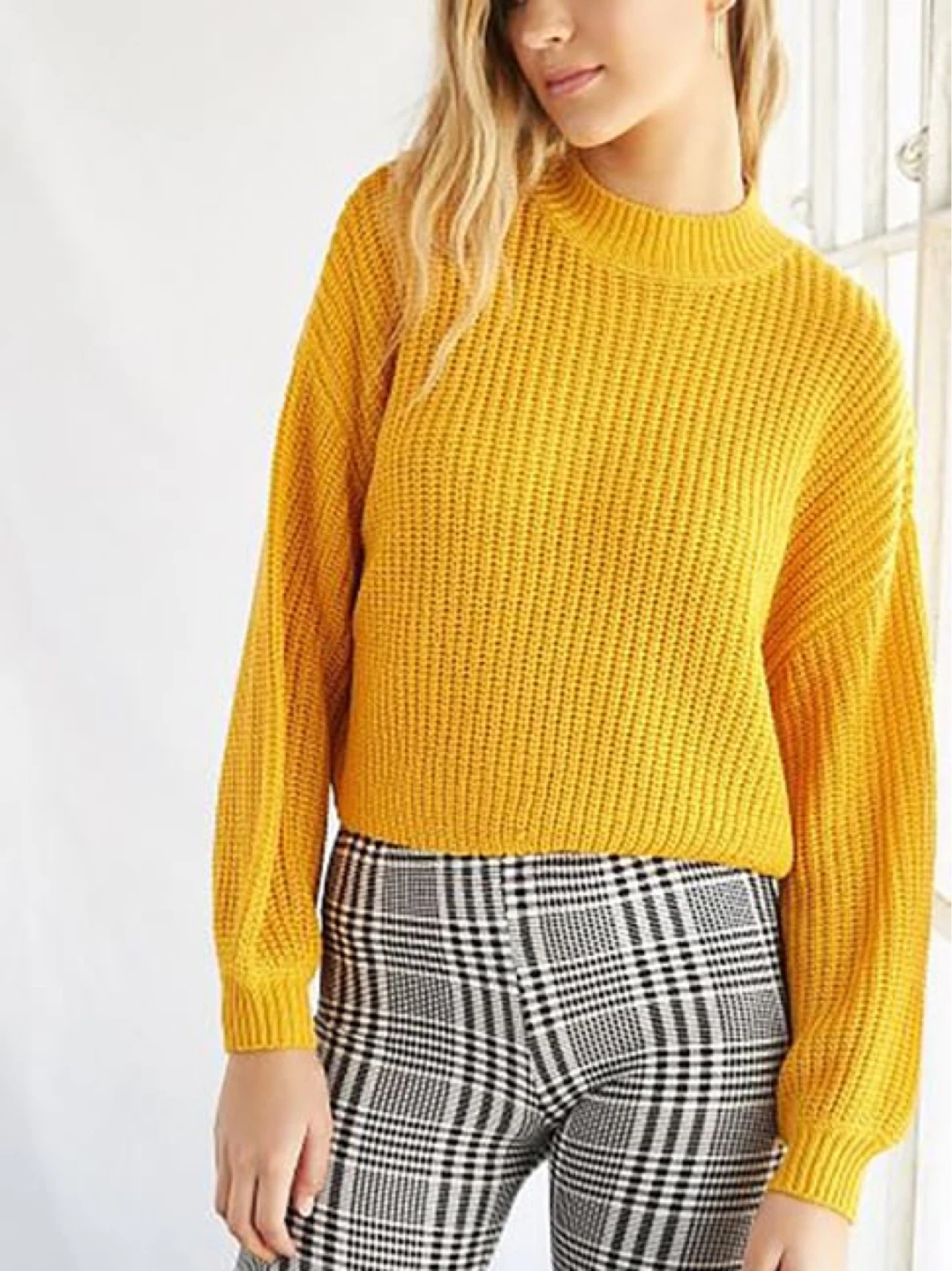 Yellow Acrylic Mock Neck Sweater - photo 4