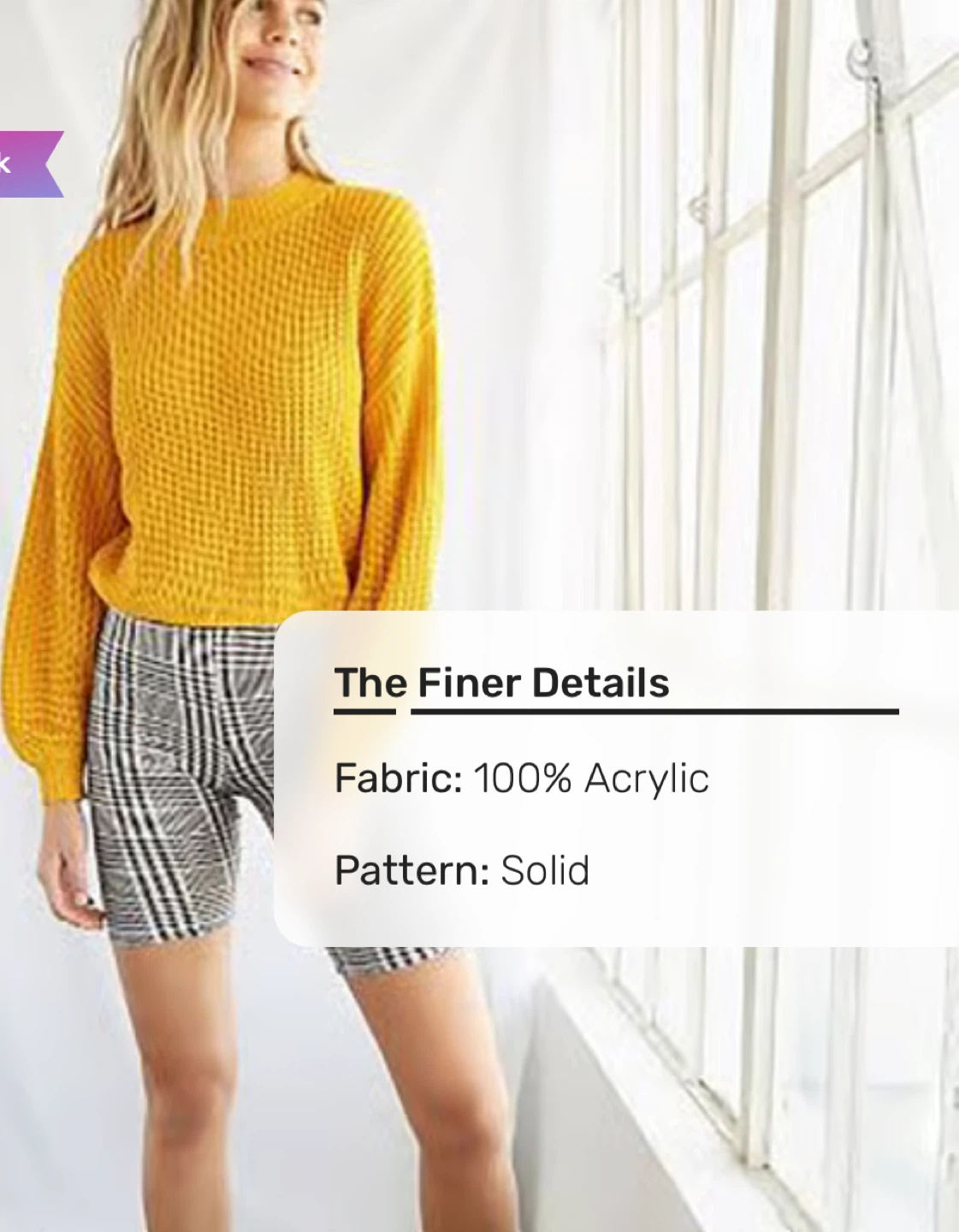 Yellow Acrylic Mock Neck Sweater - photo 5