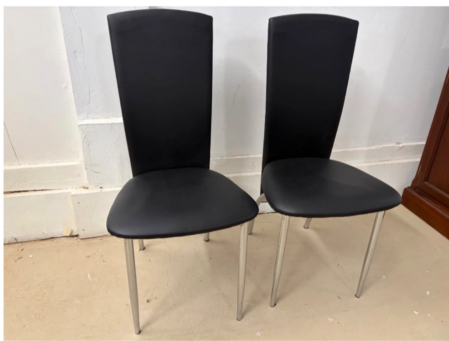 Set of 2 Black Dining Chairs - photo 2