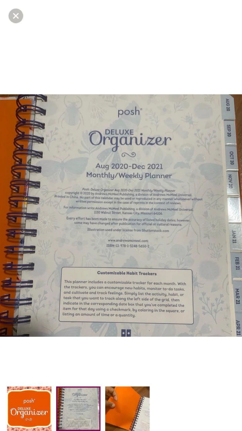Posh Deluxe Organizer Monthly/Weekly Planner Aug 2020 - Dec 2021 - photo 2