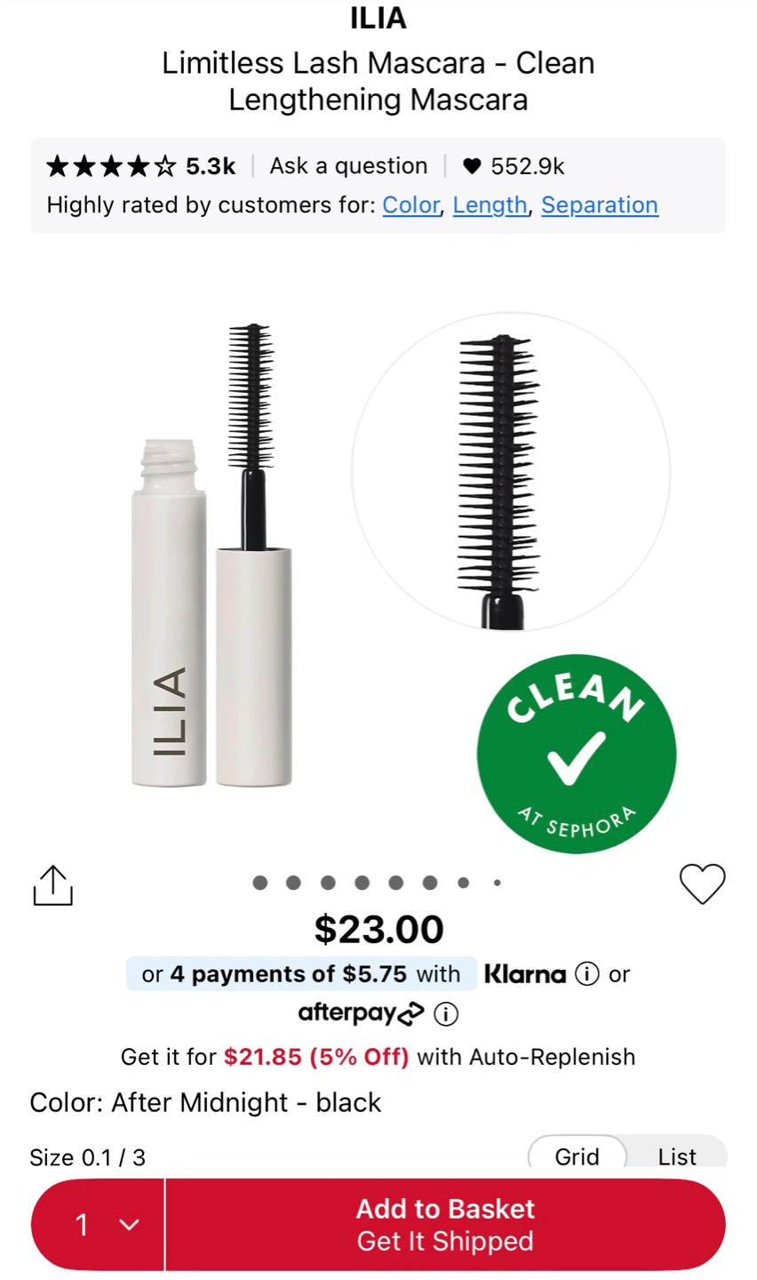 🆕 ILIA Limitless Lash Mascara - After Midnight (black) - photo 5