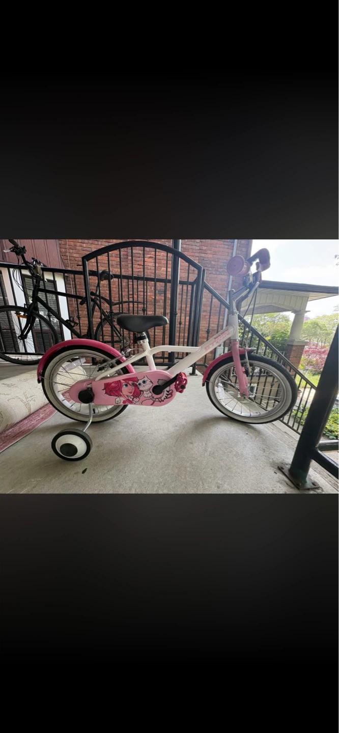 Kids Pink Bicycle with Training Wheels
