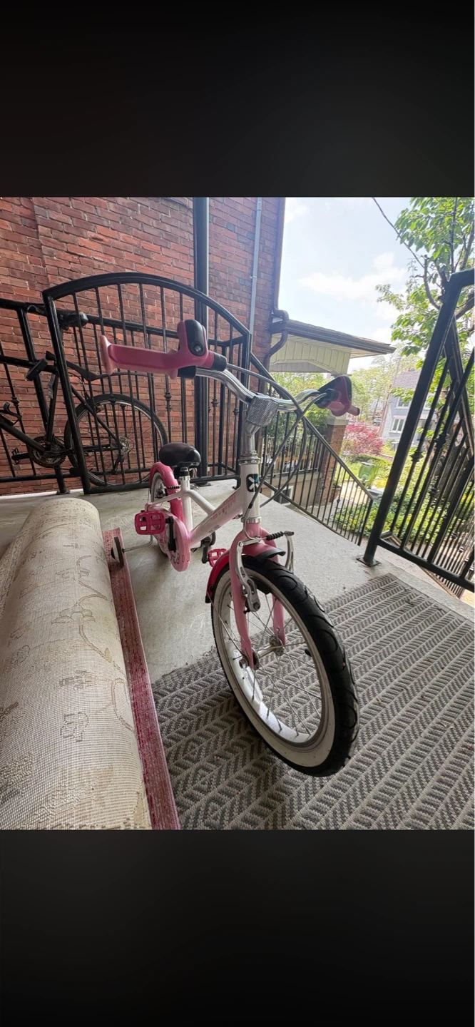 Kids Pink Bicycle with Training Wheels - photo 2