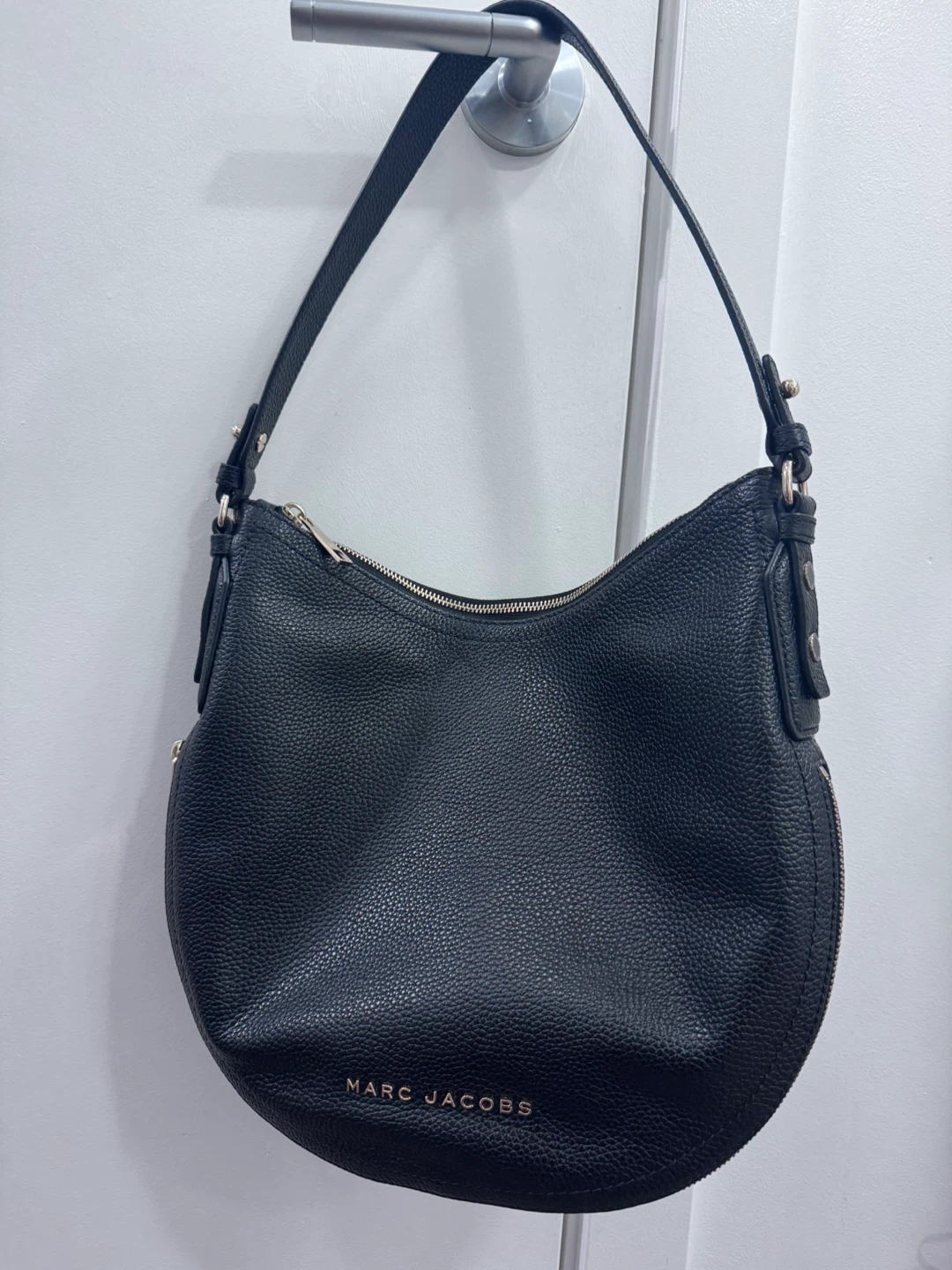 Marc Jacobs Black Leather Hobo Handbag