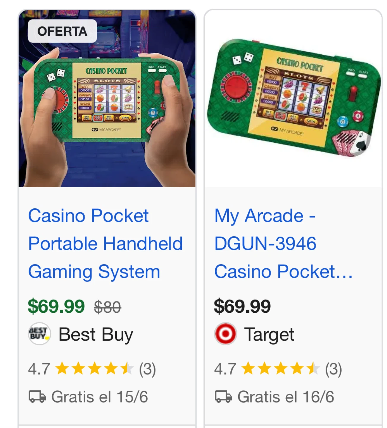 My Arcade Casino Pocket Handheld Gaming System - photo 5