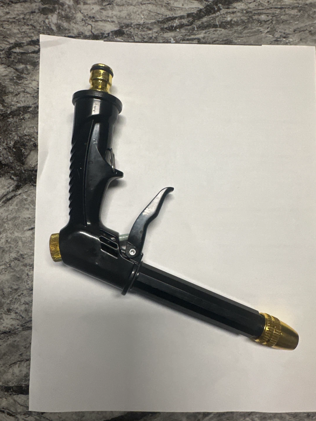 Black Water Hose Nozzle with Brass Fittings