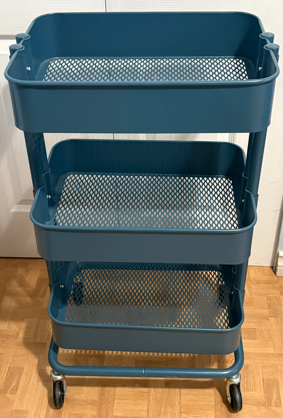 3-Tier Rolling Cart - Teal