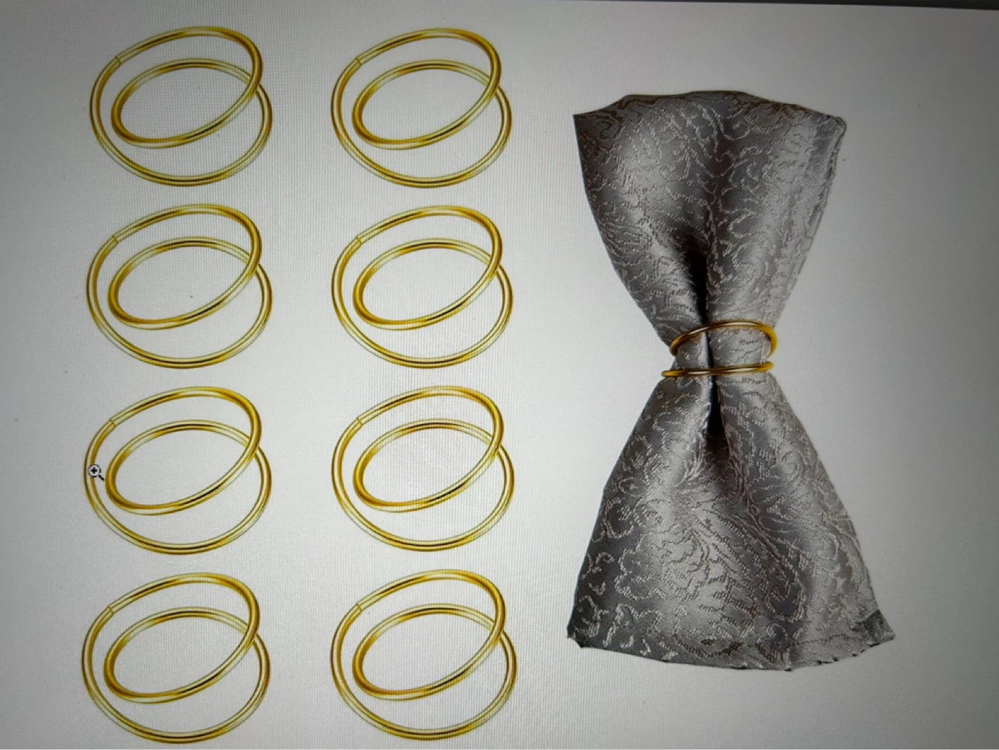 8 Pack Gold Napkin Rings