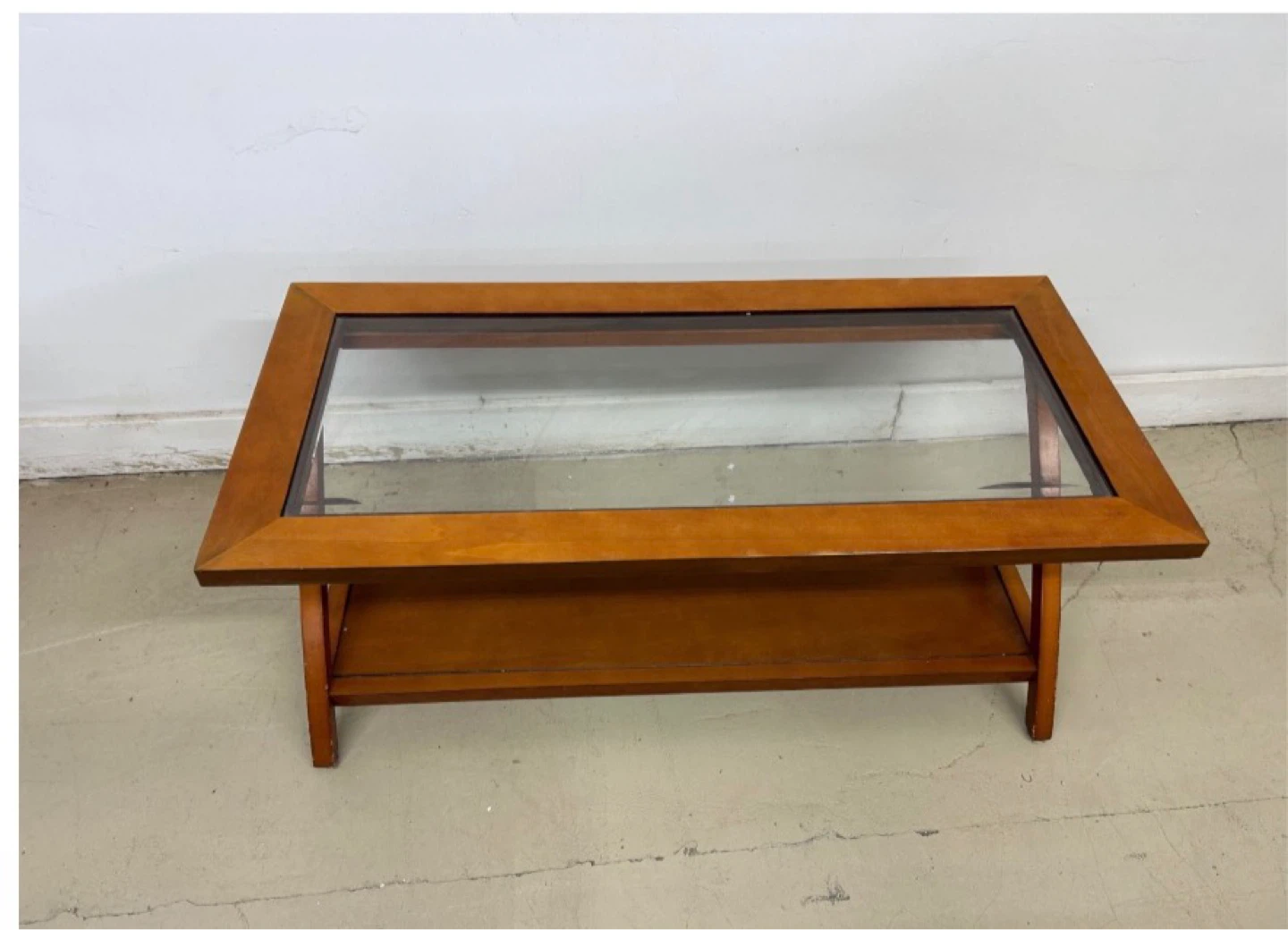 Wooden Coffee Table with Glass Top - photo 2