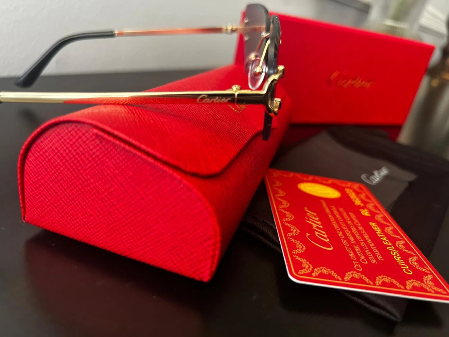 Cartier blue Rimless Sunglasses