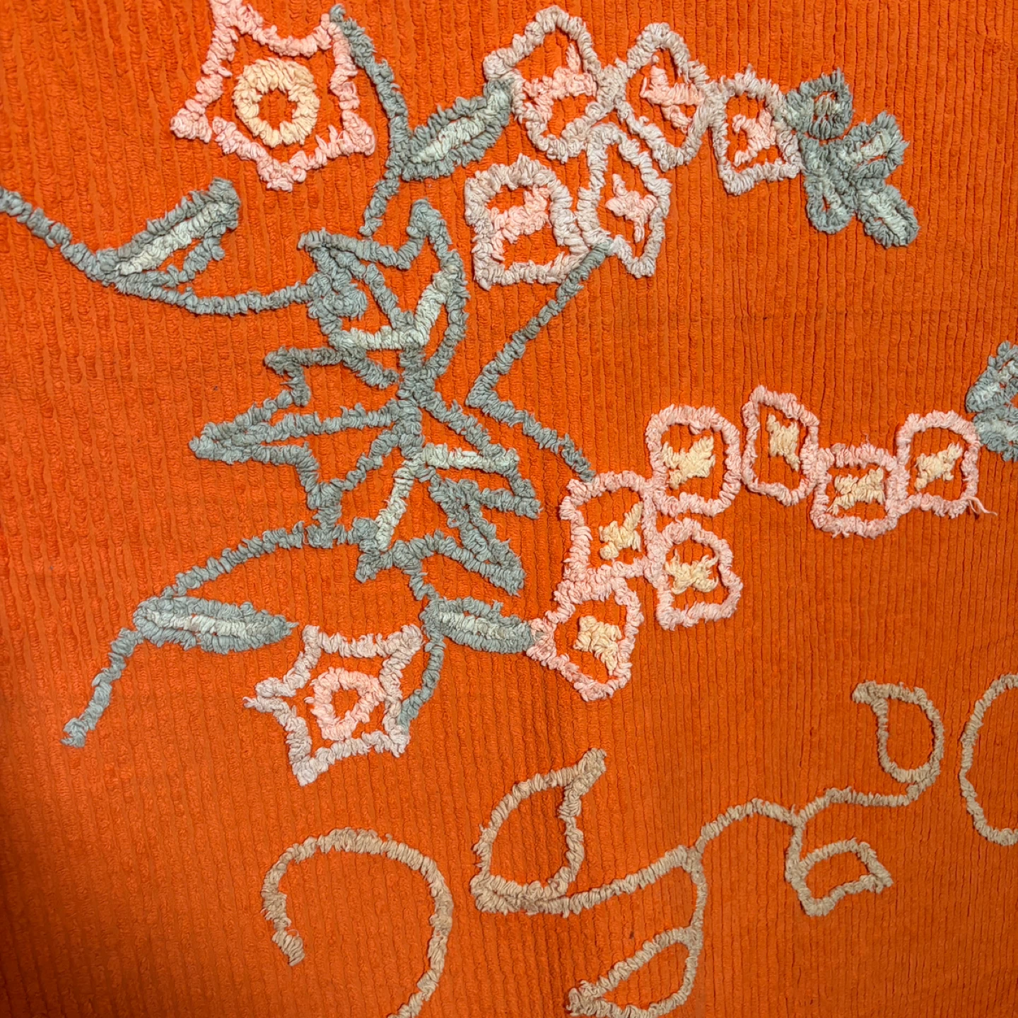 Orange Vintage Chenille Bedspread - photo 2