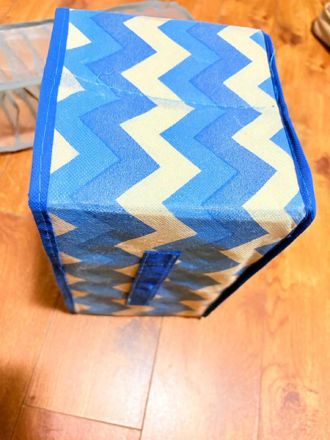Blue Zig Zag Storage Box with Clear Window