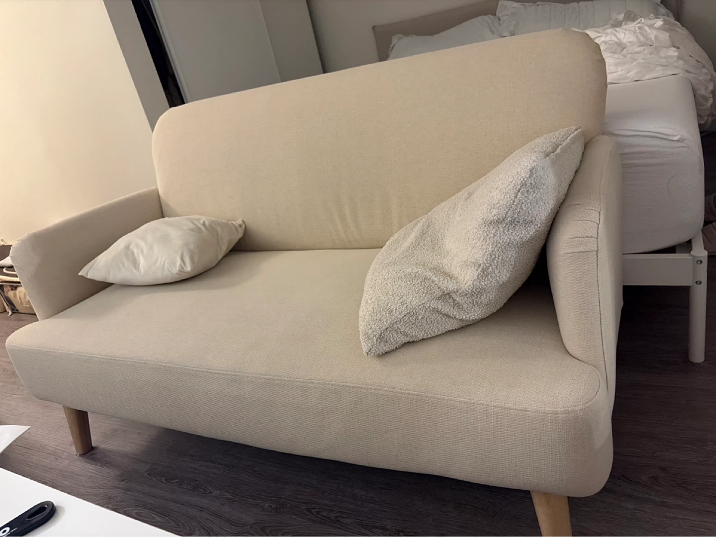 Beige Loveseat Sofa - photo 2