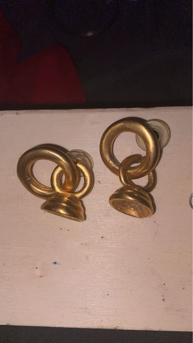 Gold Tone Dangly Hoop Earrings