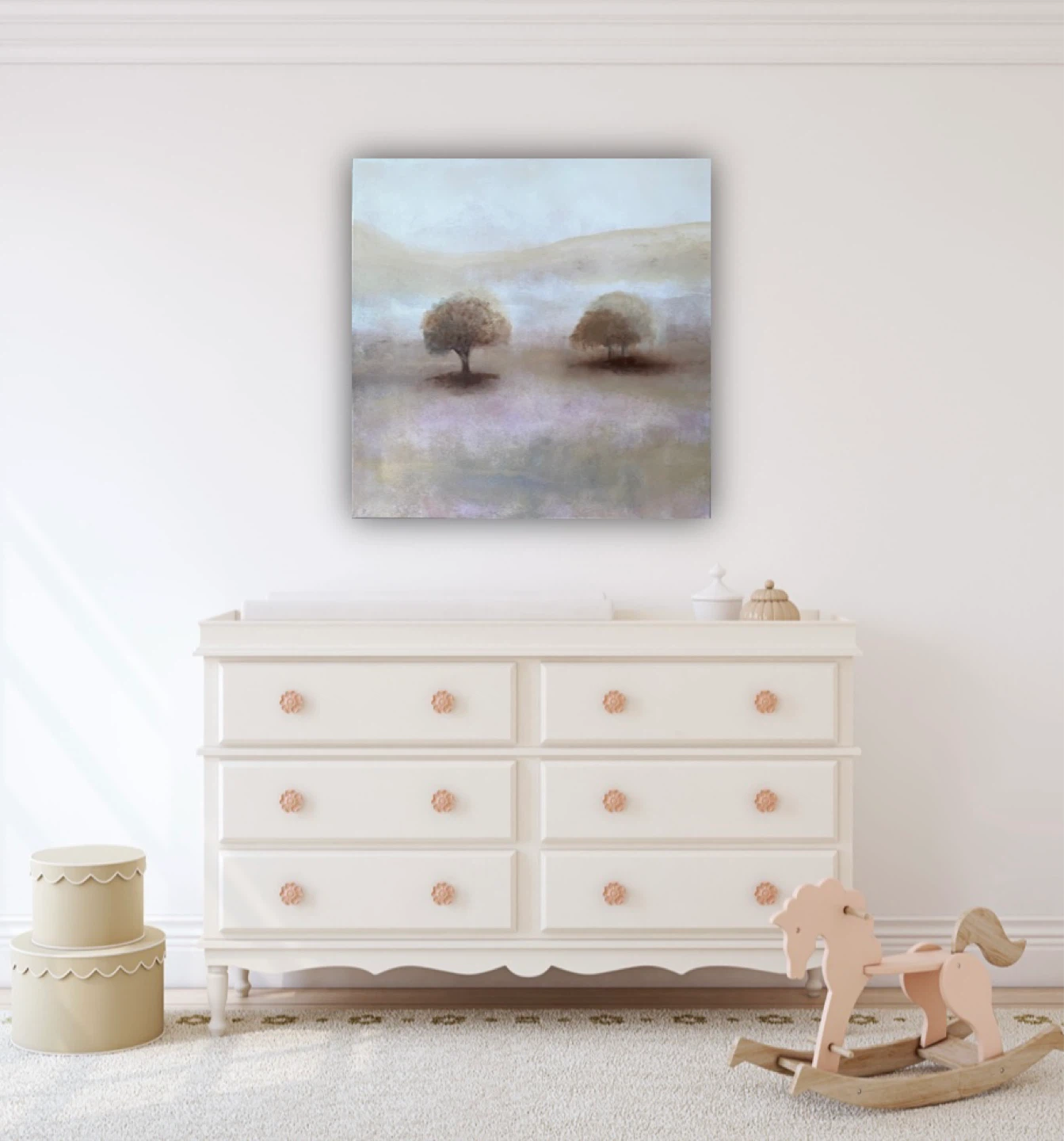 Original abstract painting landscape trees - photo 3