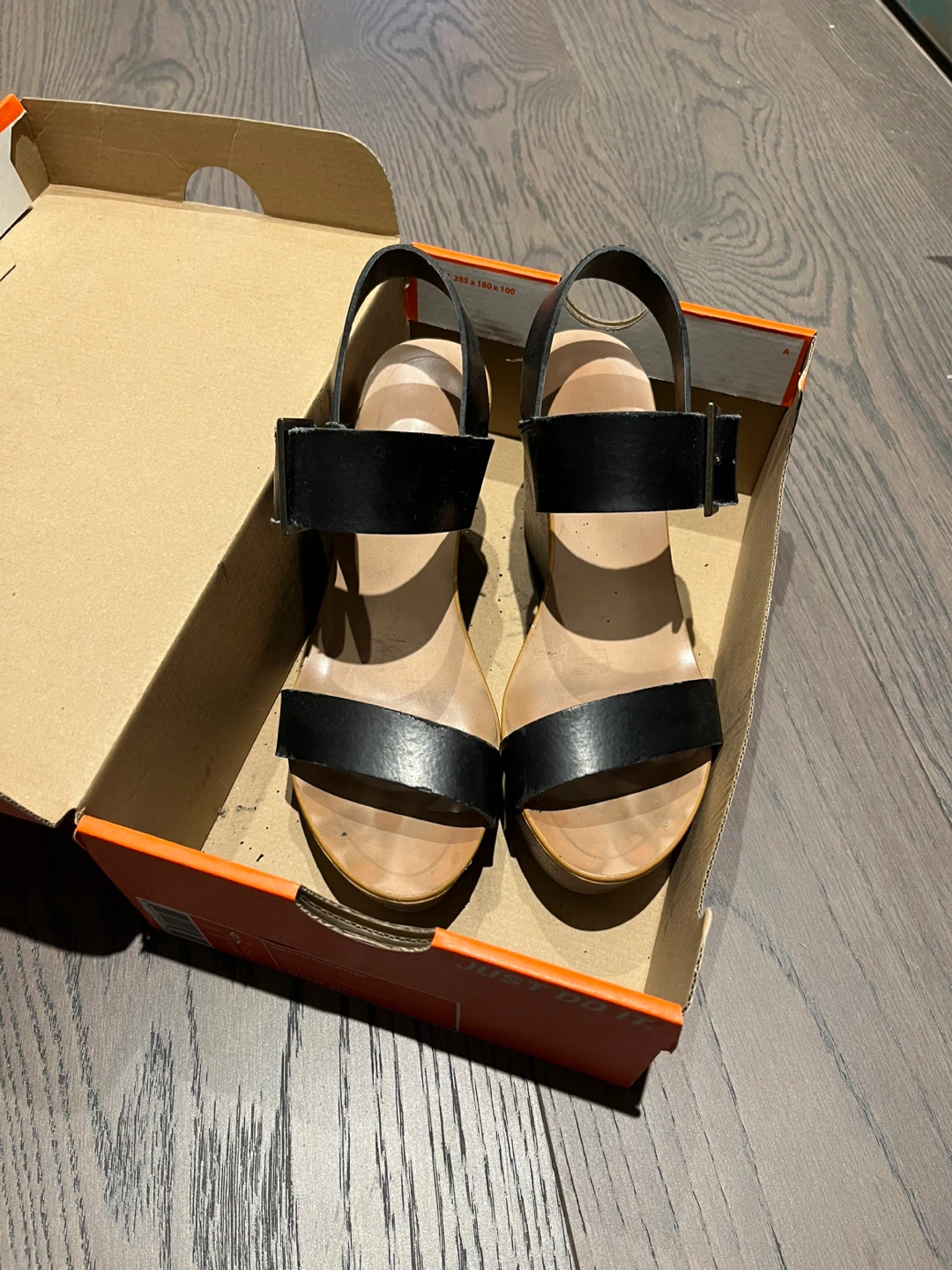 Black Wedge Sandals