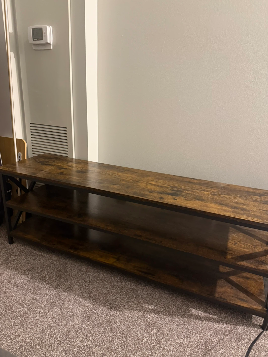 *Urgent* Rustic Wood TV Stand with 3 Shelves