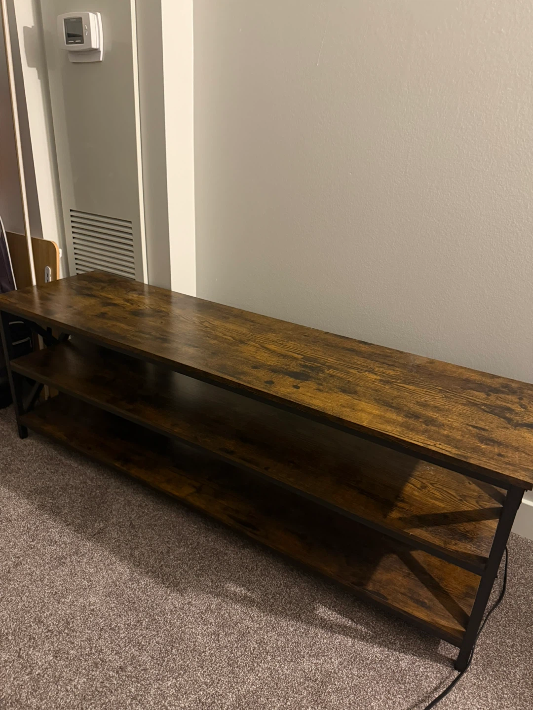*Urgent* Rustic Wood TV Stand with 3 Shelves - photo 3