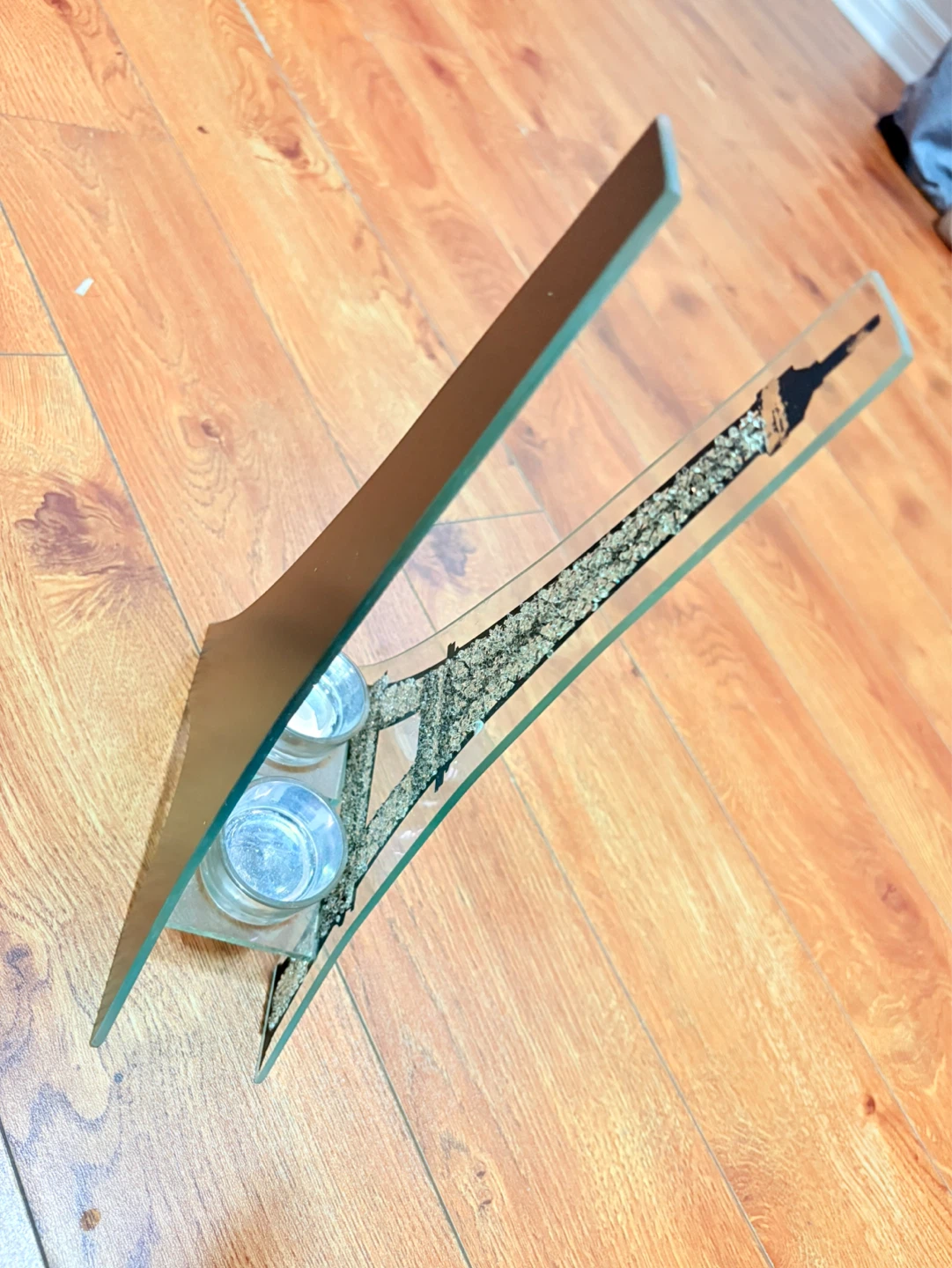 Glass Eiffel Tower Tealight Holder Tray - photo 3