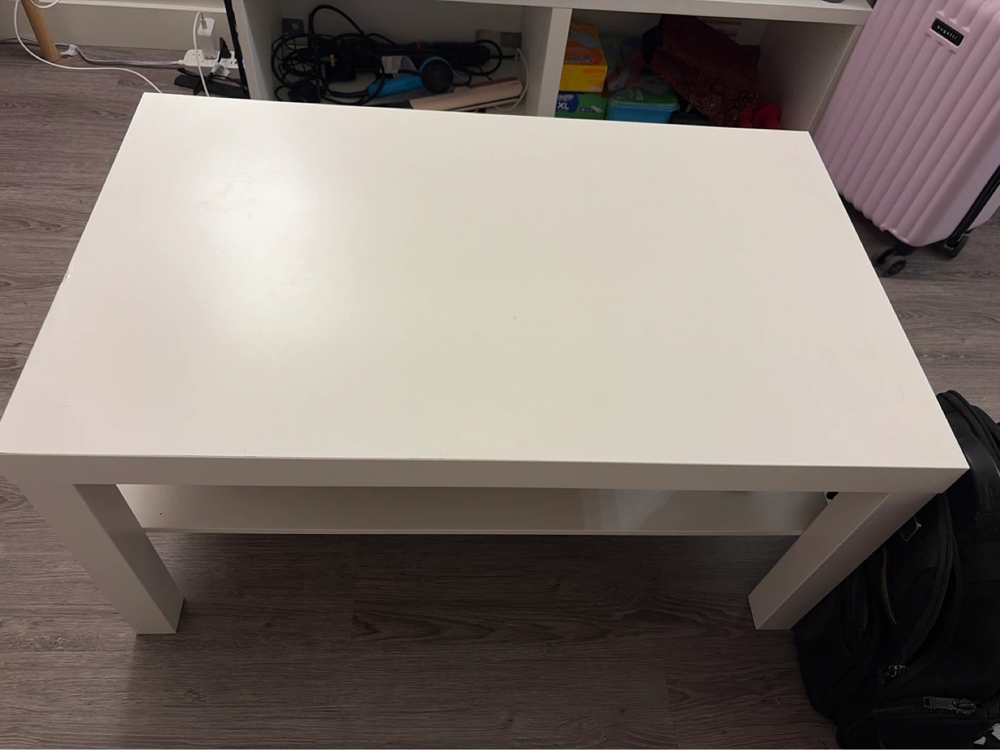 White Coffee Table with Shelf