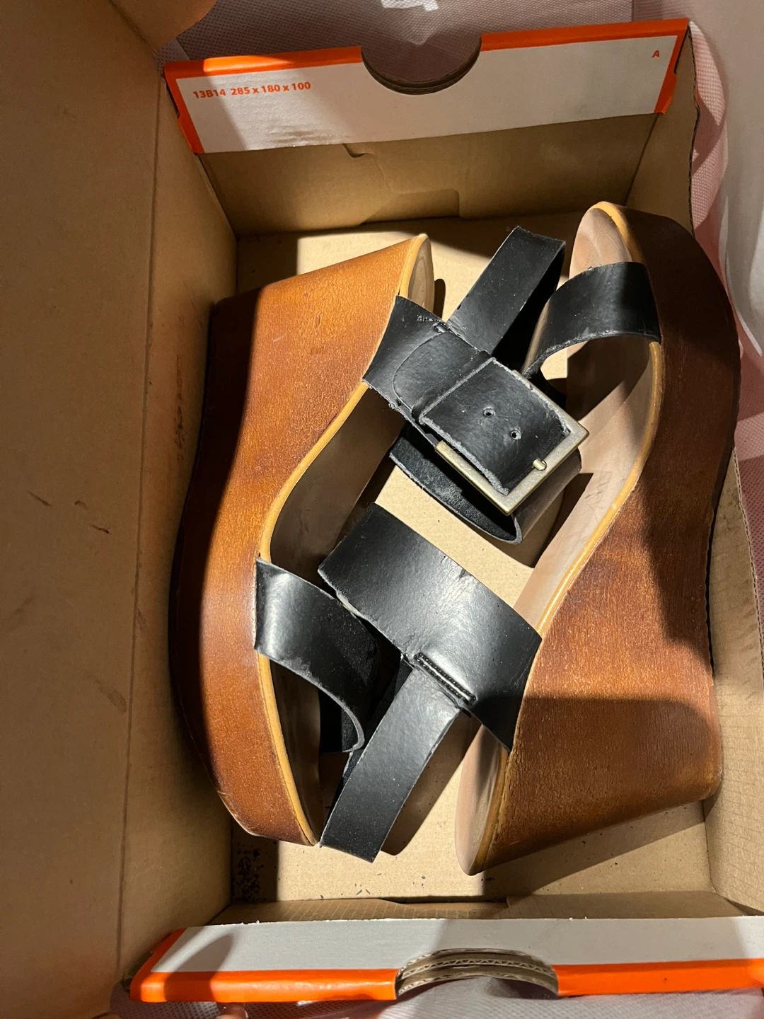 Black Wedge Sandals - photo 3