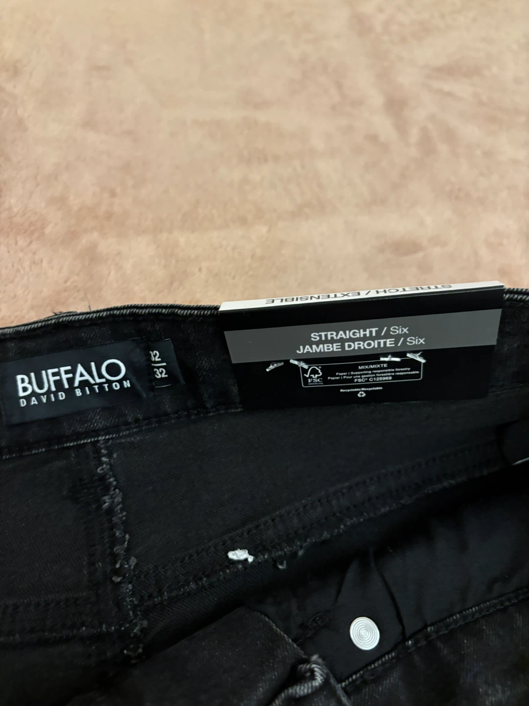 Buffalo David Bitton Black Straight Six Jeans Size 32/32