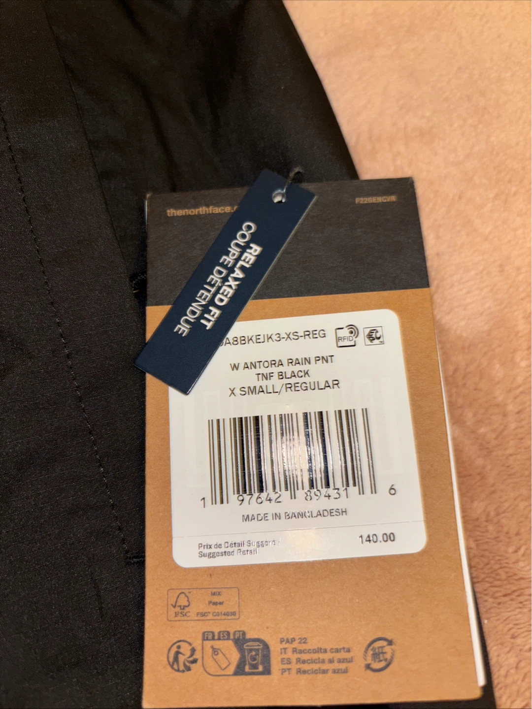 The North Face W Antora Rain Pants - Black, XS - photo 3