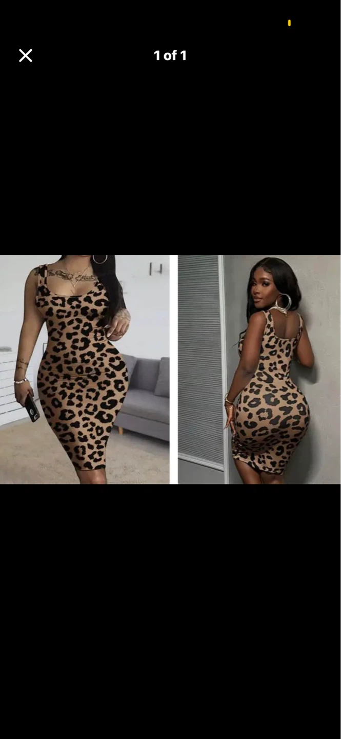 Plus size Women's Leopard Print Sleeveless Dress. Size XXL