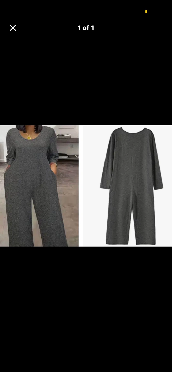 Plus size Dark Grey Jumpsuit with Pockets. Size 2XL
