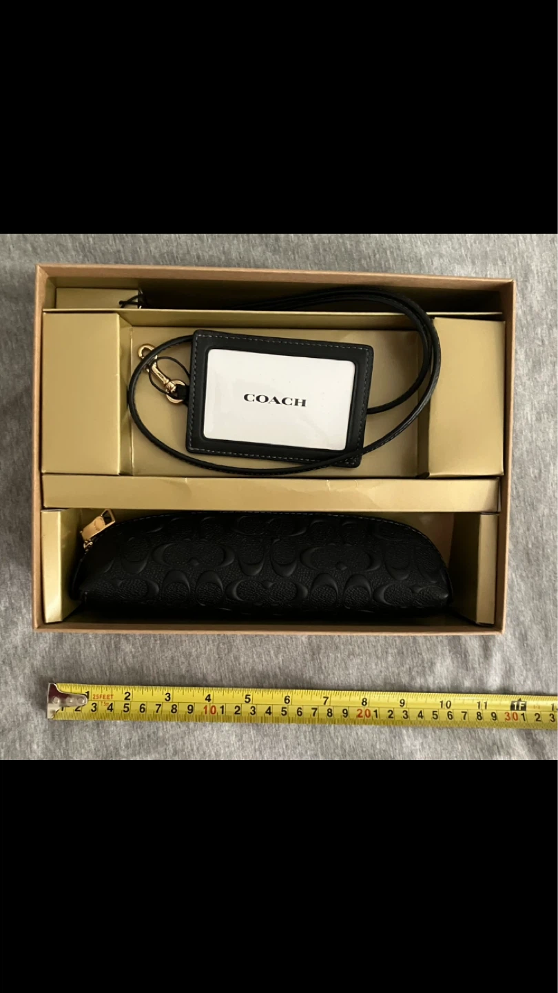 Coach Black Signature Pencil Case and Lanyard Set 🖤