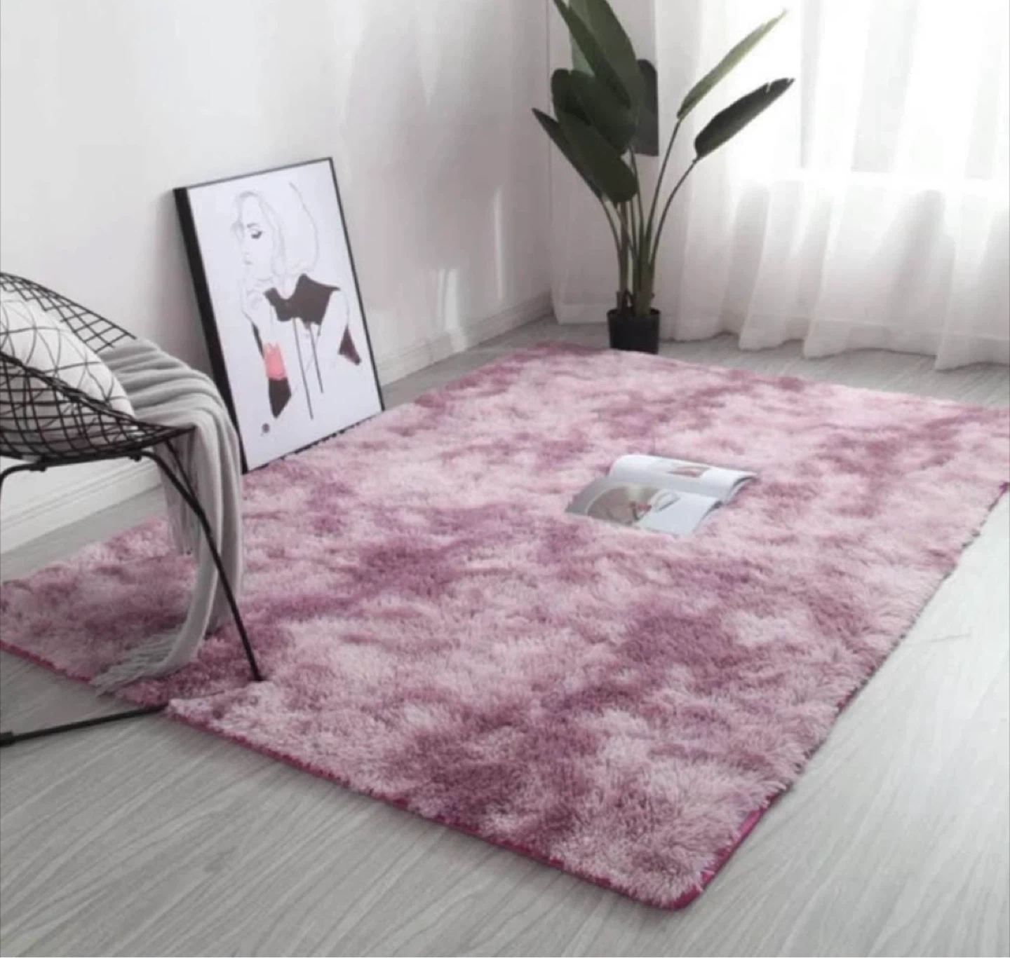 Shaggy Rug - Pink Tie-Dye