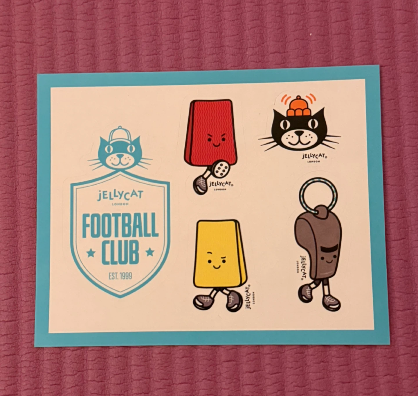 NEW✨Jellycat Football Club Sticker Sheet