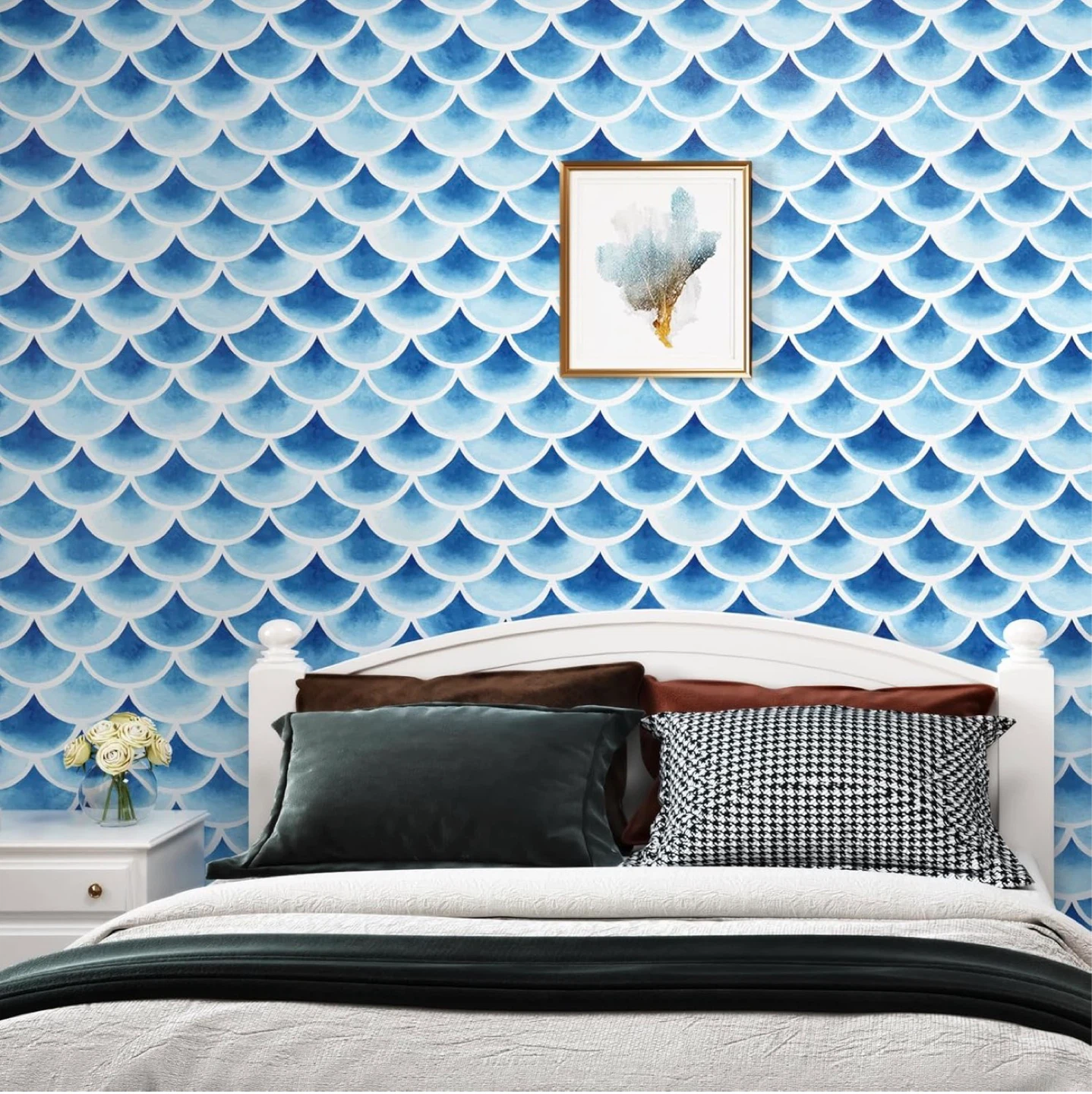 Blue Scallop Wallpaper Roll - photo 3