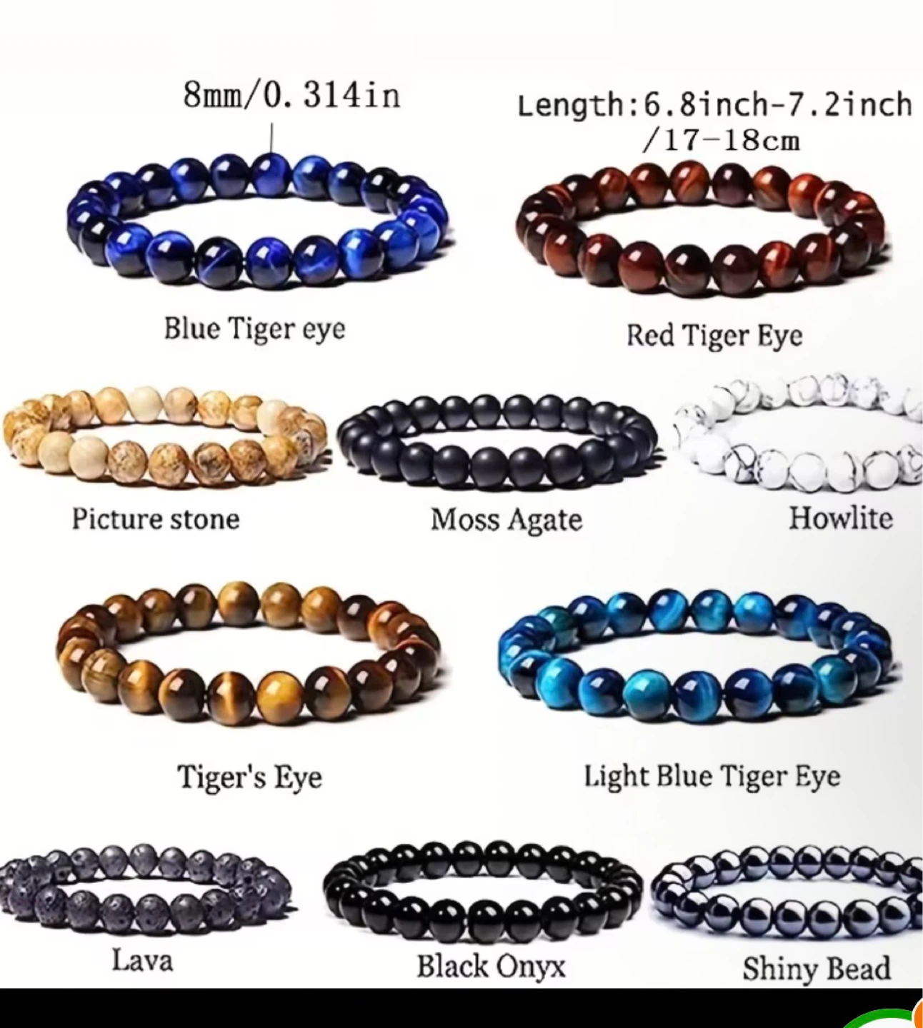 Natural stone bracelet