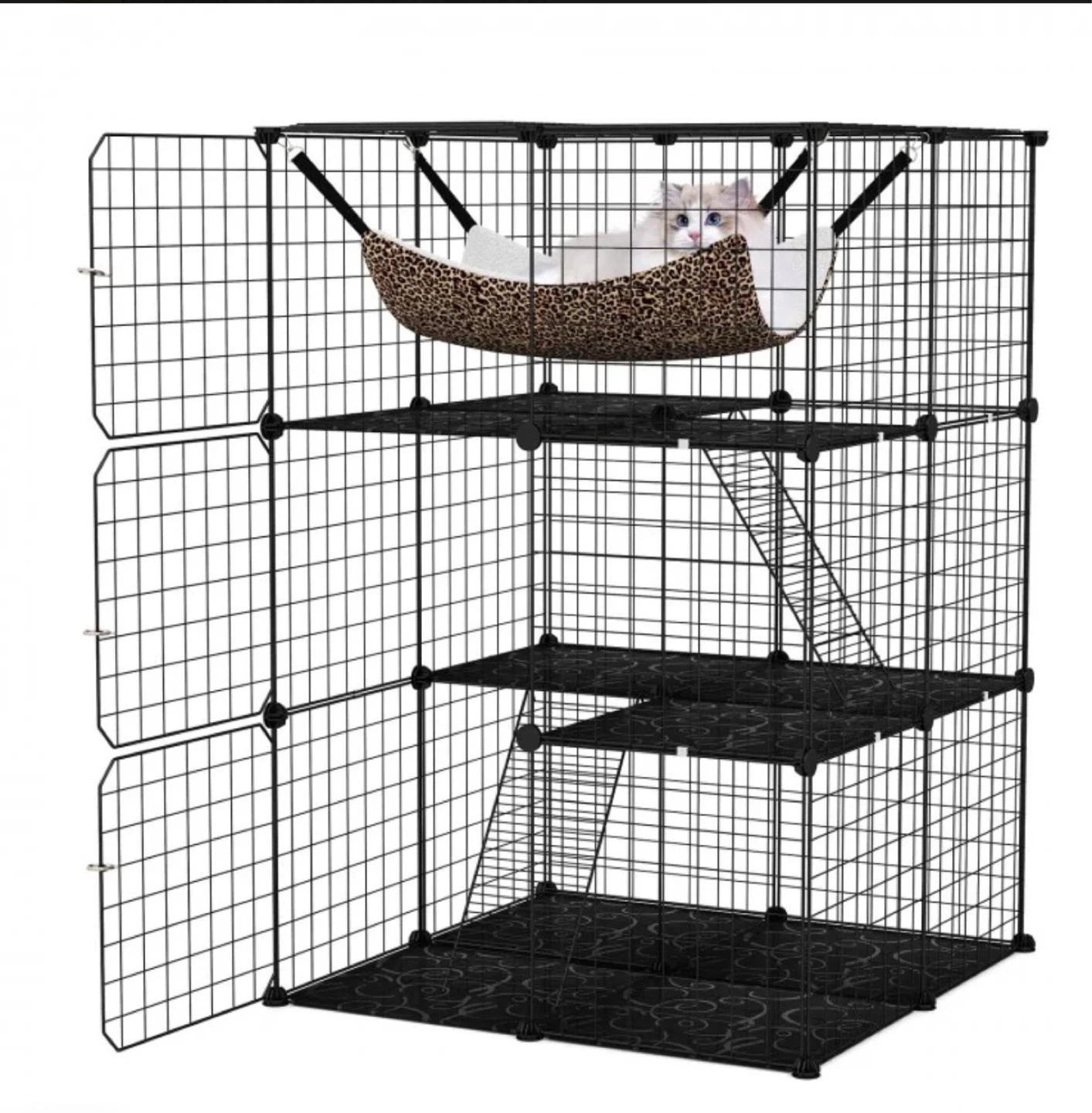 3-Tier Black Wire Cat Condo with Hammock - photo 3