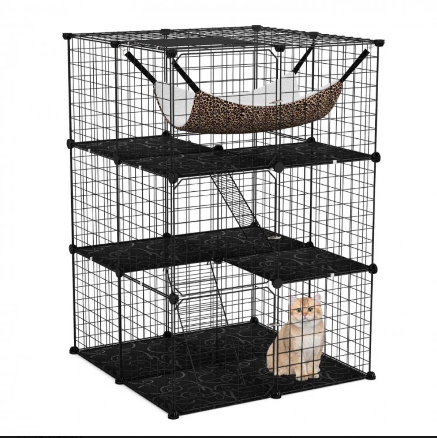 3-Tier Black Wire Cat Condo with Hammock - photo 4