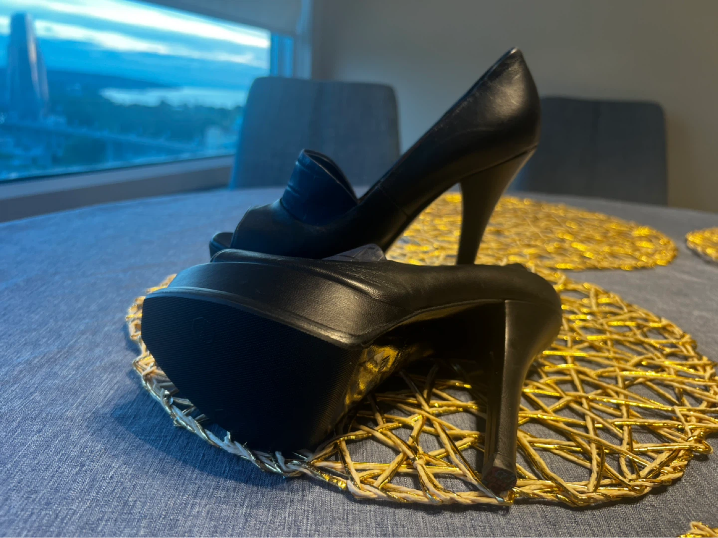 Fendi Black Leather Peep-Toe Platform Heels - photo 2