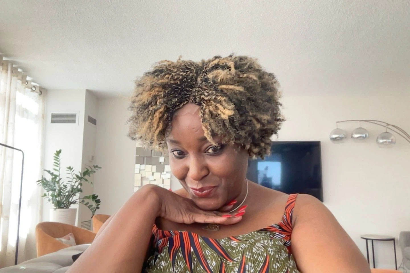 Afro Curly Wig with Highlights
