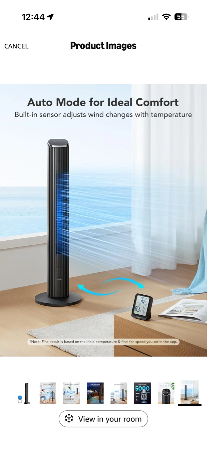 GoveeLife Black Smart Tower Fan – 36 Inch WiFi Smart Fan - photo 2