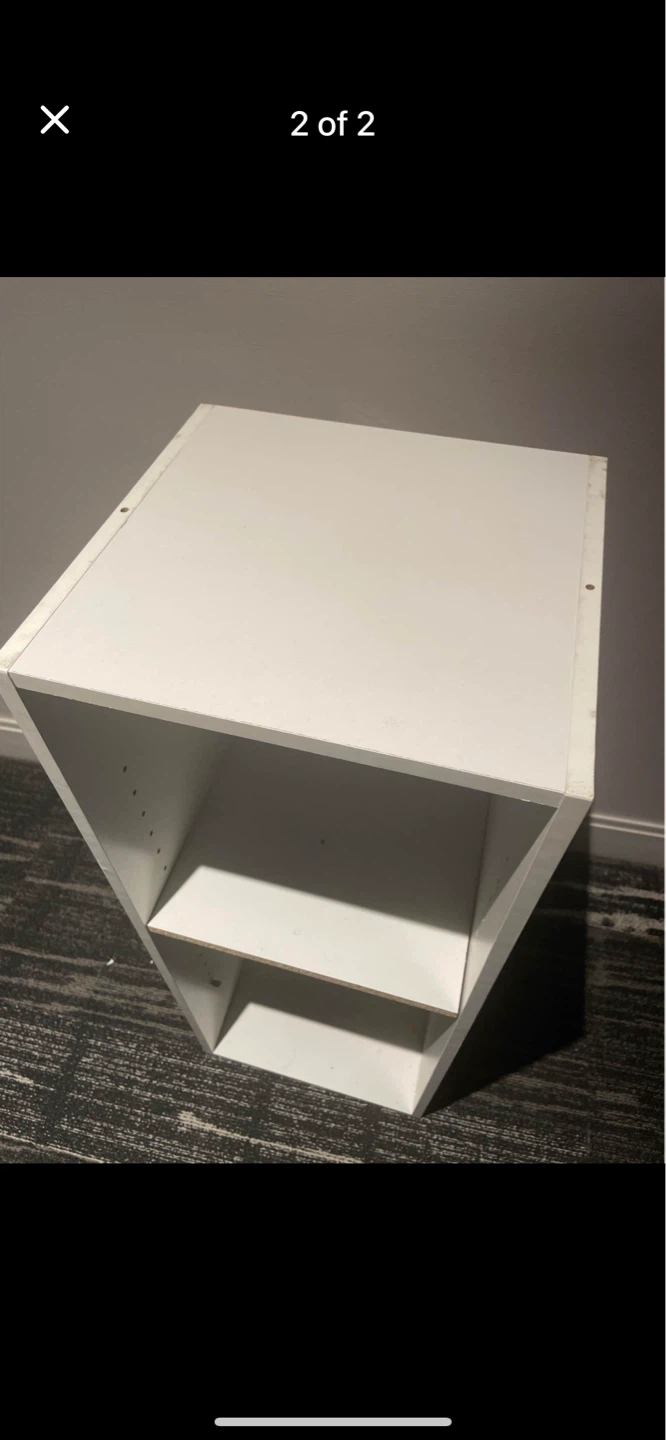 White 2-Tier Shelf Unit and nesting table - photo 2