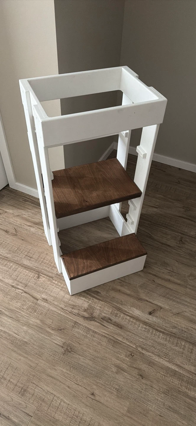 White Wooden Kids Step Stool