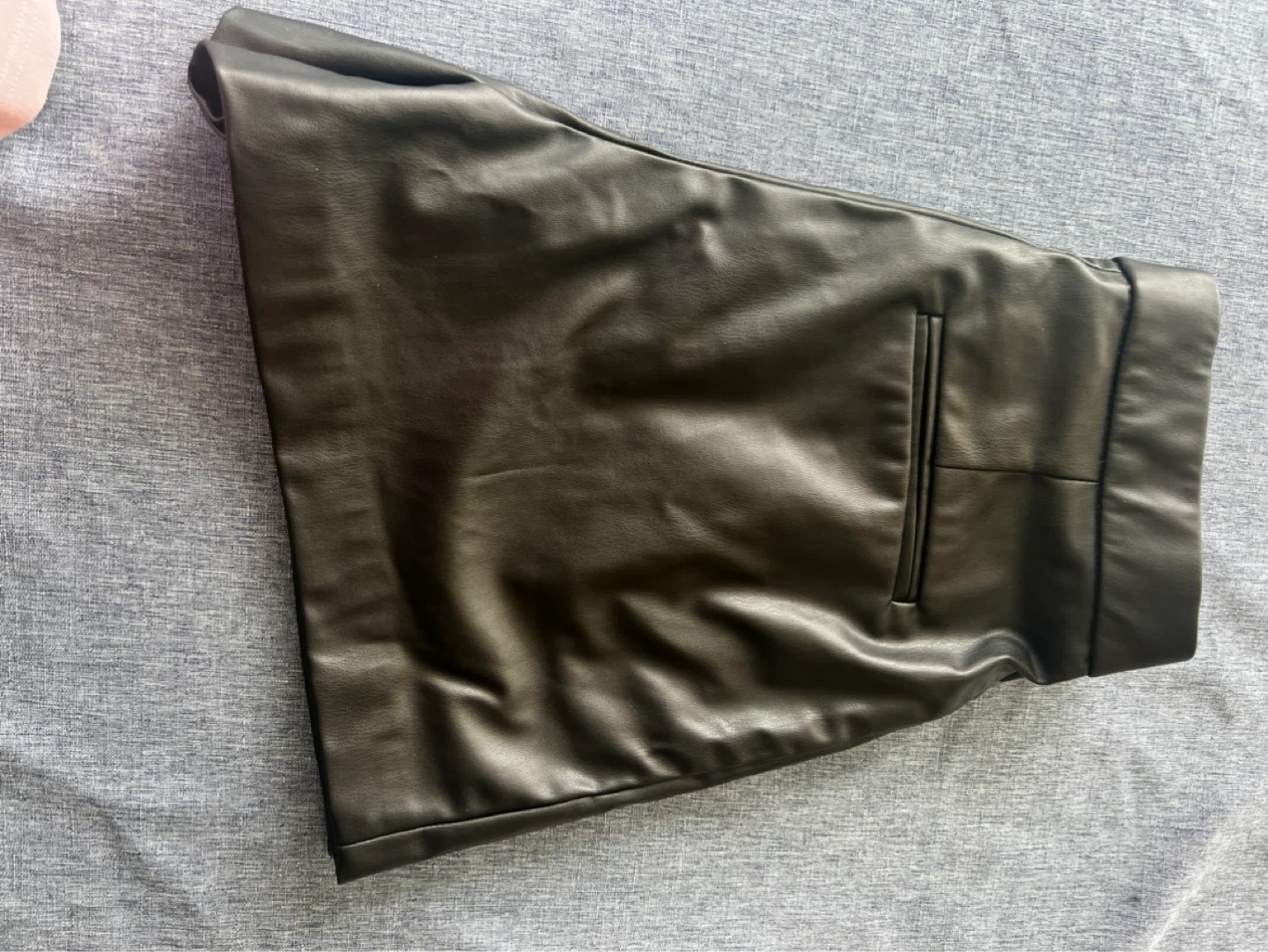 Zara Faux Leather Shorts - Black - photo 3