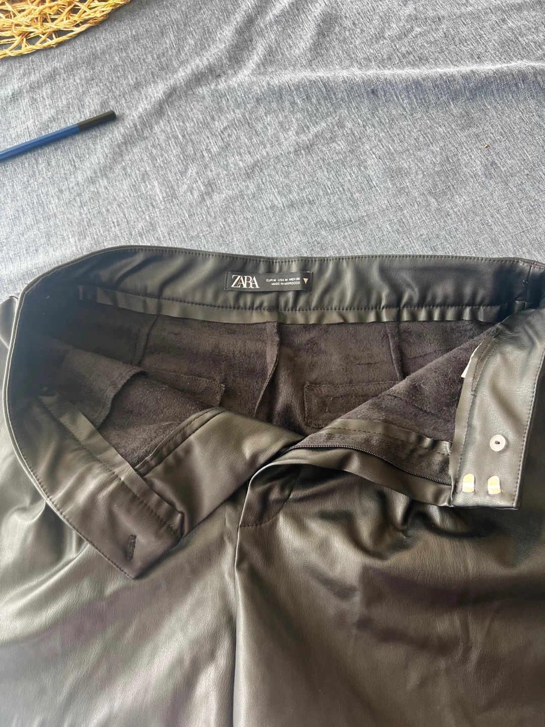 Zara Faux Leather Shorts - Black