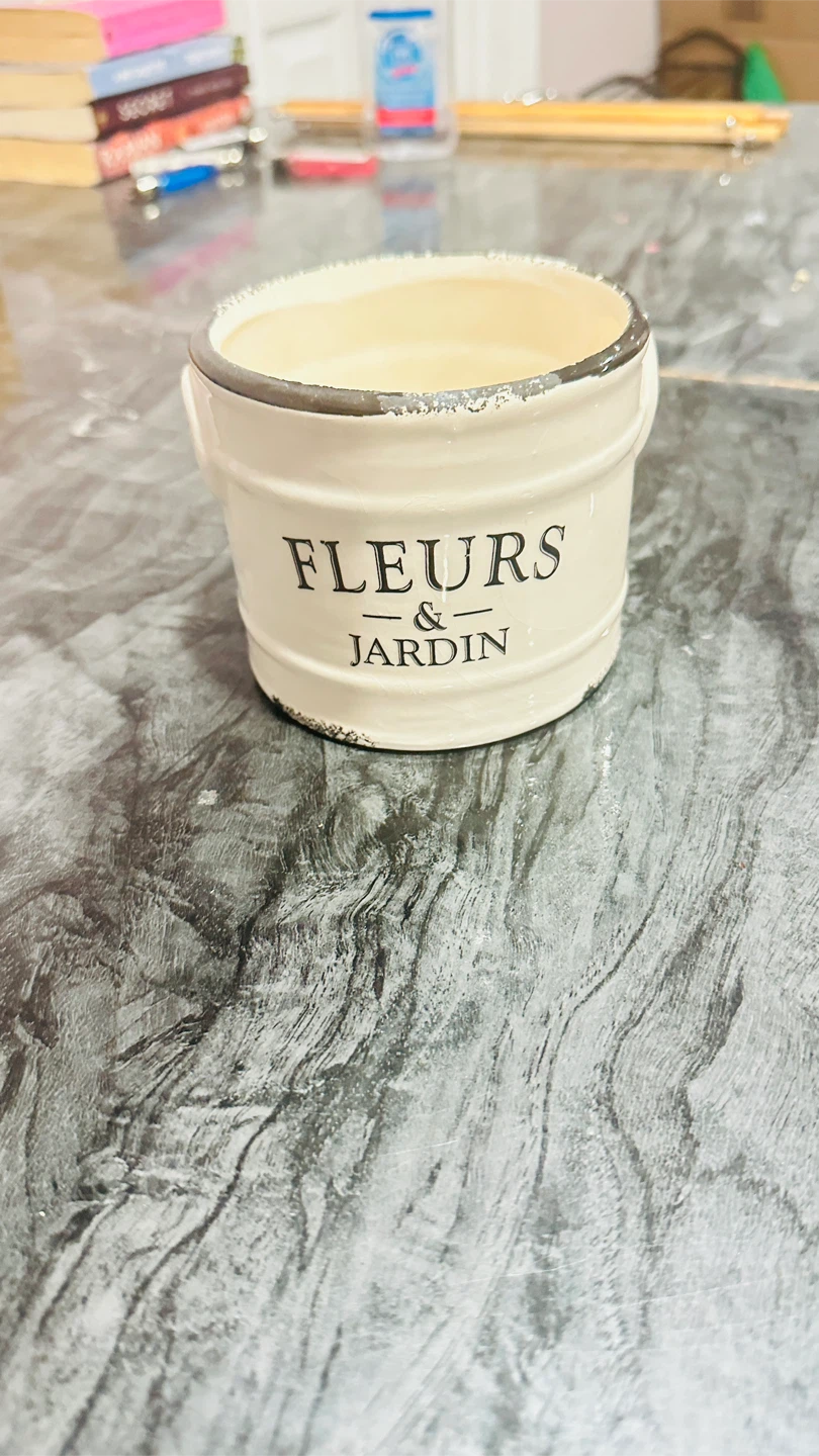 Cream "Fleurs & Jardin" Decorative Pot