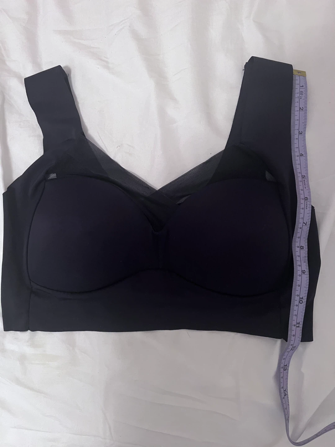 Black Wireless Bralette with Mesh Detail