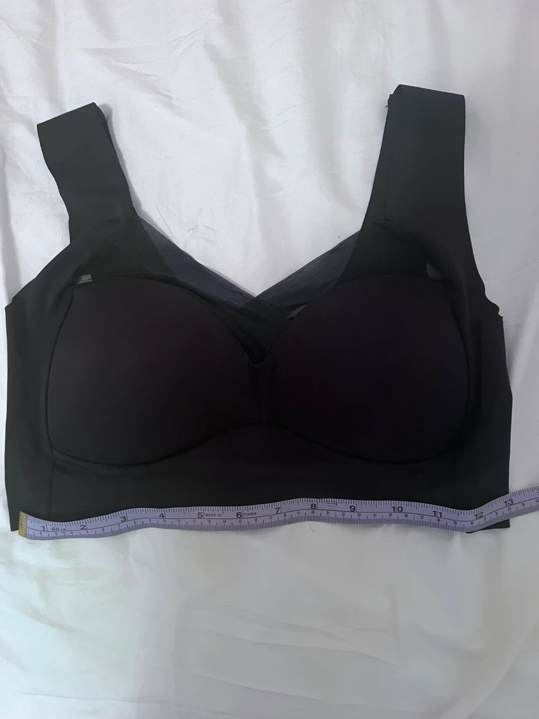 Black Wireless Bralette with Mesh Detail - photo 3