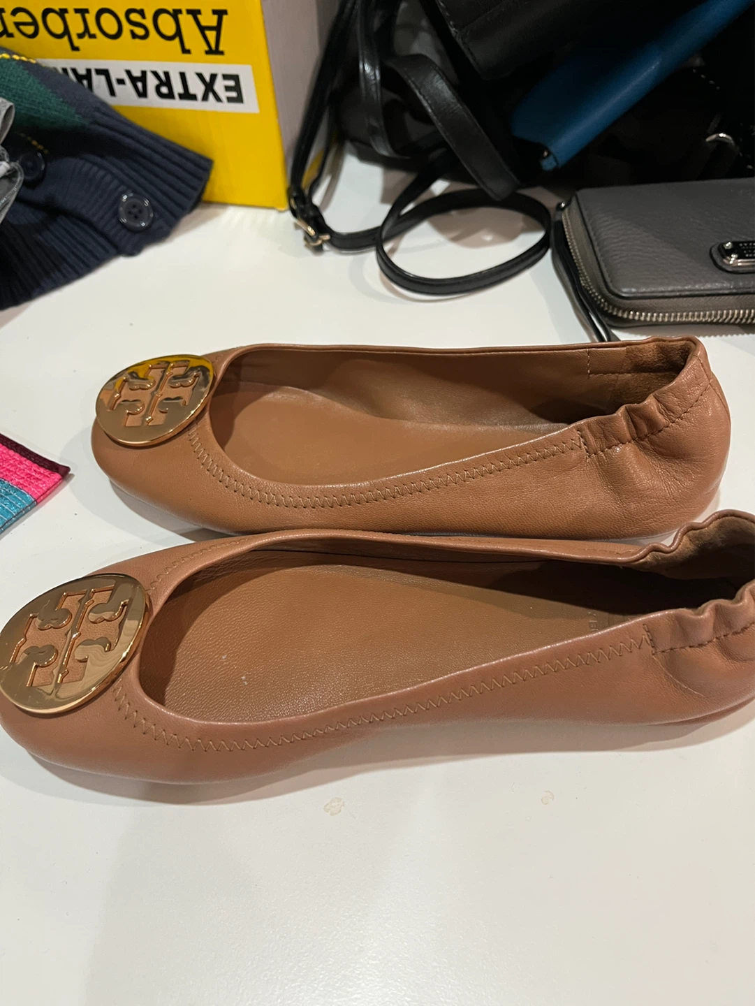 Tory Burch Brown Leather Ballet Flats