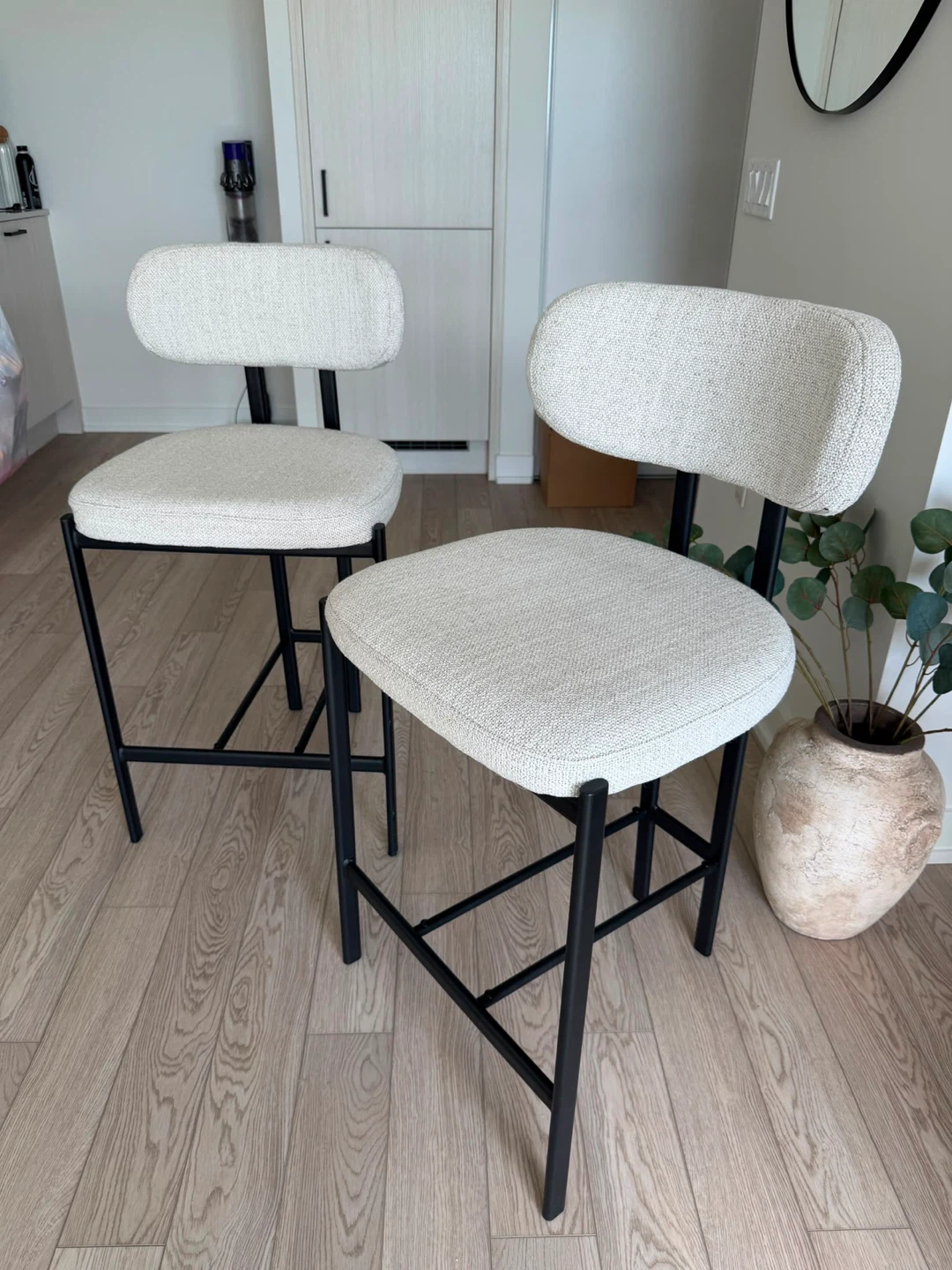 Luxury Cream Boucle Bar Stools (Set of 2)Free Delivery
