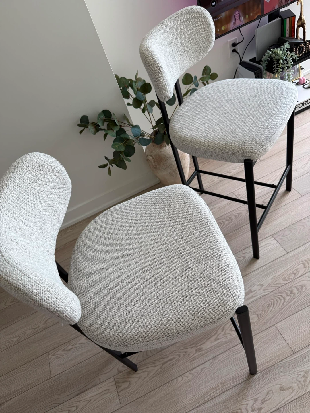 Luxury Cream Boucle Bar Stools (Set of 2)Free Delivery - photo 5